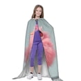 thumbnail image 4 of Honeii Adorable Pink Fluffy Birds Print Poncho Cape, Cloak Coat, Snuggly Hooded Wearable Blanket, Hooded Cape For Teenagers,Halloween Costumes-Medium, 4 of 7