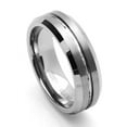 thumbnail image 2 of Men Women Tungsten Carbide Wedding Band Ring 7mm Comfort Fit Beveled Edges Groove Tungsten Ring, 2 of 3