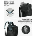 thumbnail image 5 of WANDF 18'' Carry on Travel Backpack with Clear Toiletry Bag,30L Airline Approved Personal Item Bag 18x14x8 with USB Port, Laptop Backpack Casual Daypack for Weekender Business(Black), 5 of 10