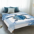 thumbnail image 4 of Ocean Turtle Blanket Soft Cozy Warm Throw Blanket for Couch, Plush Fuzzy Flannel Fleece Blankets for Sofa, Blue Coastal Starfish Coral Stripes Retro Bed Blankets Lightweight Gifts for Women, 40"x60", 4 of 9