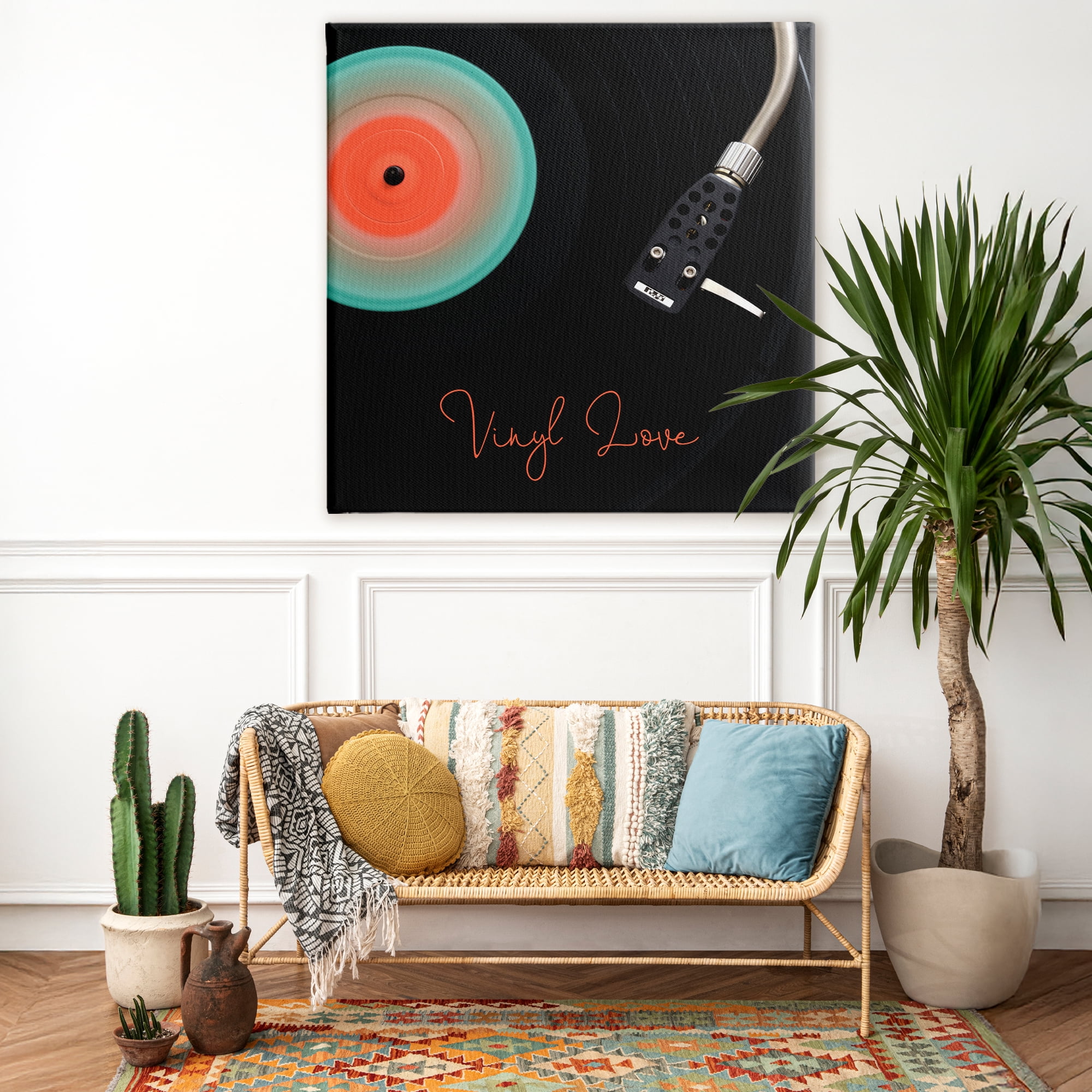 Stupell Industries Spinning Record Vinyl Love Canvas Wall Art, design by Tom Quartermaine