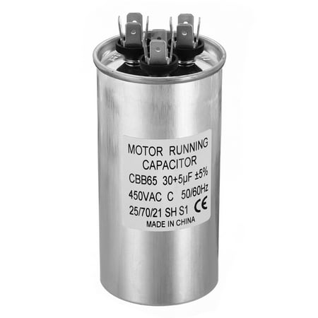 

CBB65 30+5uf Run Capacitor 30+5mfd AC 450V Aluminum Case with 3 Terminal for Air Conditioner