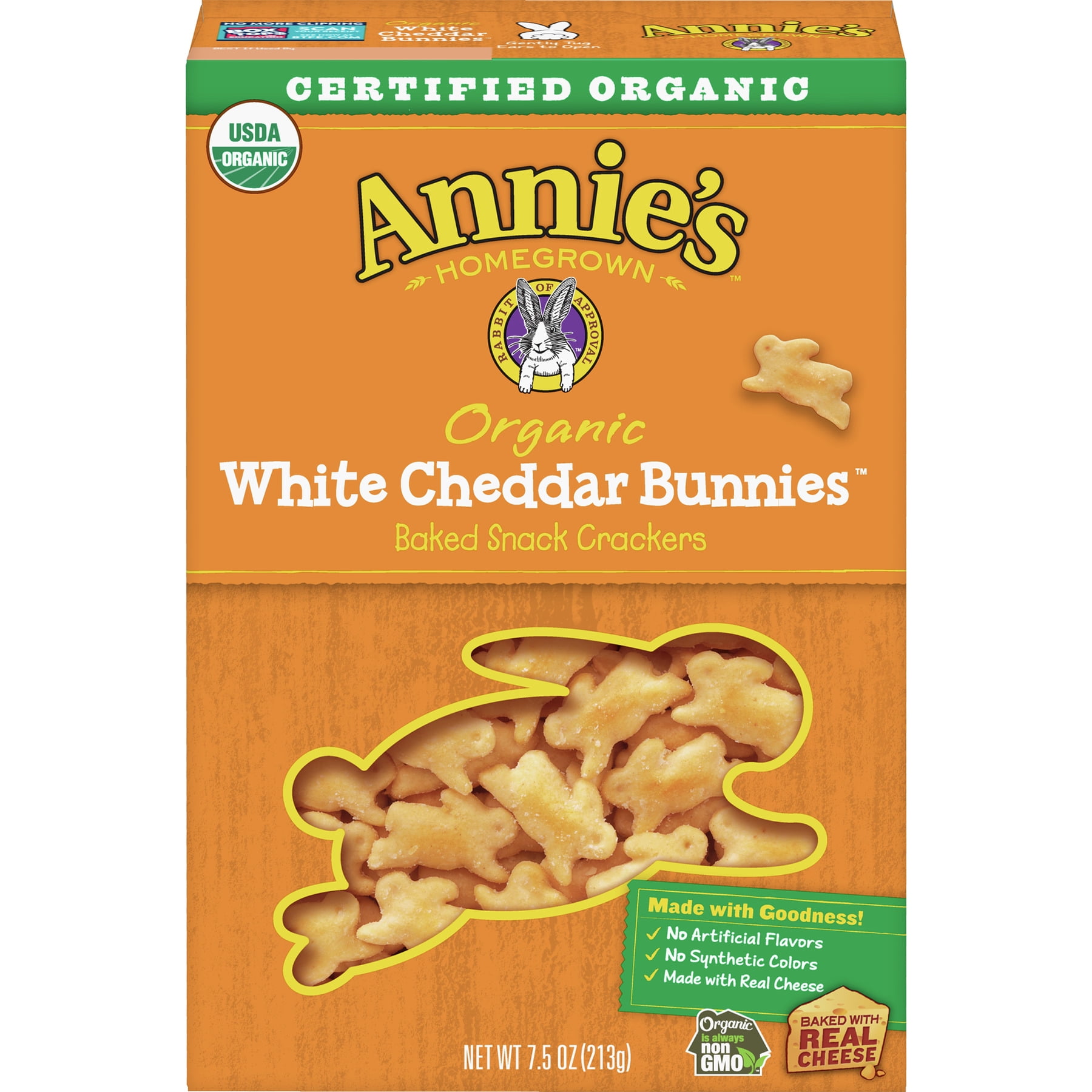 Annie's White Cheddar Bunnies Snack Crackers, 7.5 oz