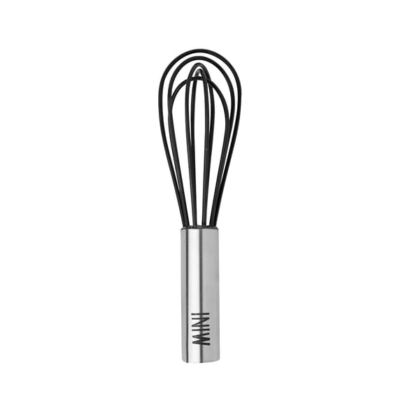 Tovolo Mini Silicone Whisk, 6 In, Non-Scratch Wire, Dishwasher-Safe, Black