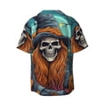 thumbnail image 7 of Picia Cartoon Pumpkin Skull Men's Linen Shirts Short Sleeve Cuban Beach Shirts Casual Shirts Button Down Shirt for Men Beach Summer Wedding Shirt-3X-Large, 7 of 7
