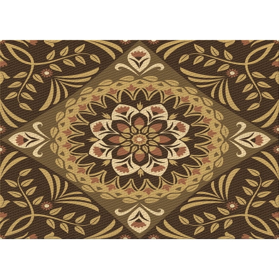 Ahgly Company Machine Washable Indoor Rectangle Transitional Caramel Brown Area Rugs, 2' x 3'