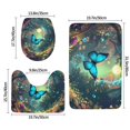 thumbnail image 2 of Bathroom Rugs Sets 3 Piece - Enchanted Forest Butterfly A Absorbent Non Slip Bath Mats, U-Shape Toilet Lid Cover, Contour Mat, Soft Washable Shower Mats Bath Rug Mat for Bathroom Tub Toilet, 2 of 7
