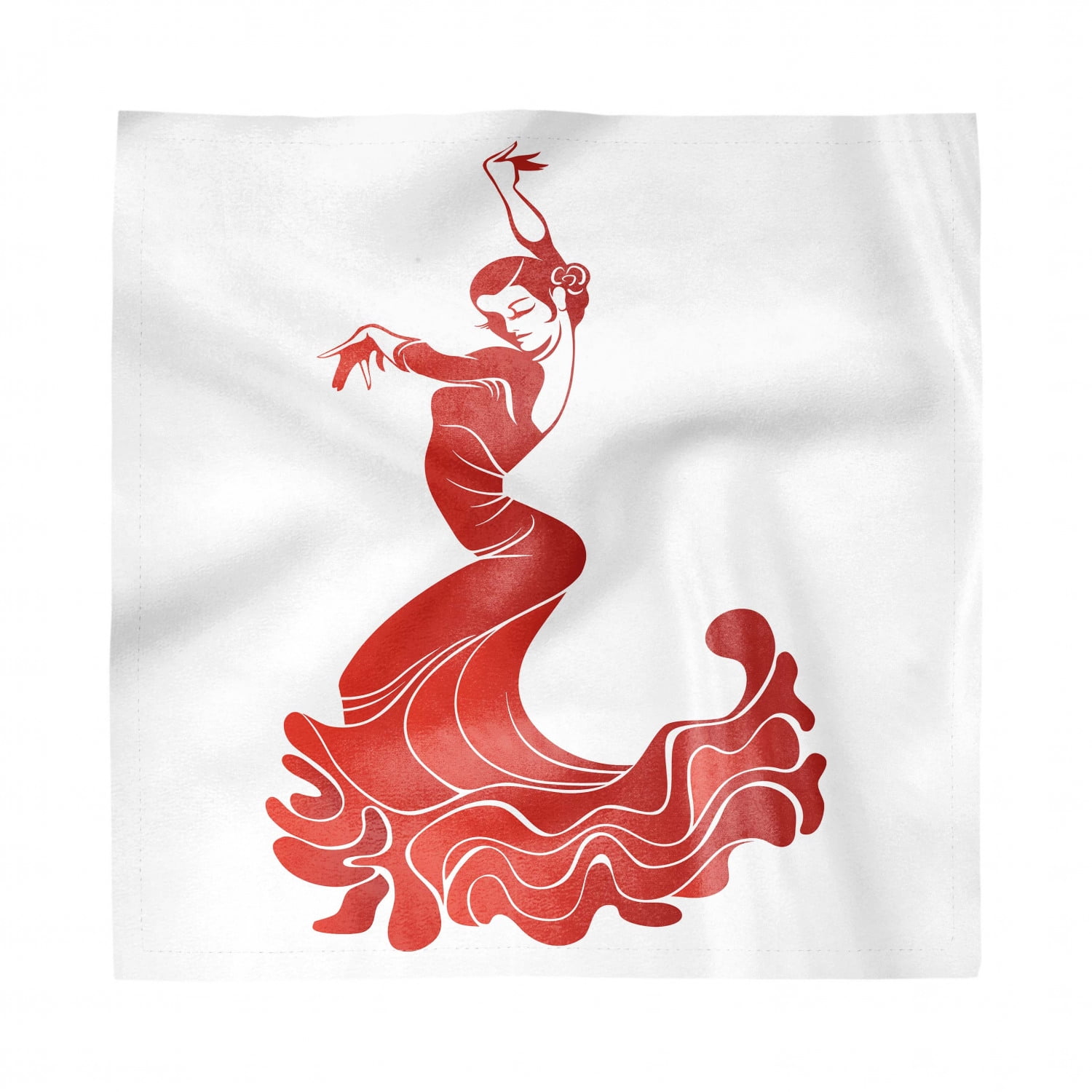 Spanish Decorative Satin Napkins Set of 4, Flamenco Dancer Performance