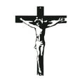 thumbnail image 1 of Estatua de crucifijo de pared, , decoración de Jesús, estatuilla tallada, cruz de pared para apartamento, sala de estar, oficina, regalo Negro, 1 of 8