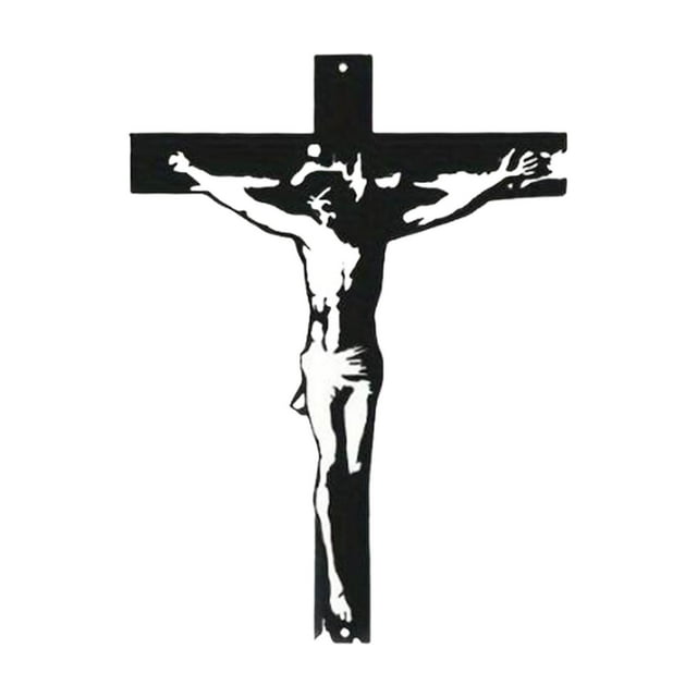 Estatua de crucifijo de pared, , decoración de Jesús, estatuilla tallada, cruz de pared para apartamento, sala de estar, oficina, regalo Negro