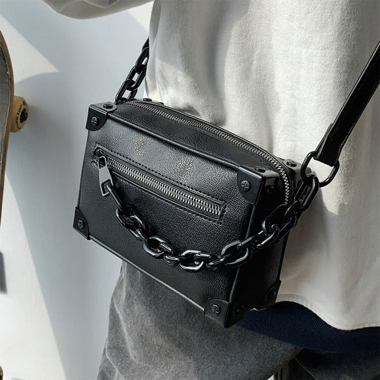 GENEMA PU Leather Box Square Crossbody Bags Fashion Unisex Messenger  Shoulder Bags