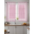 thumbnail image 4 of Pink Abstract Art Sheer Curtains 72 Inch Long 2 Panels, Vintage Linen Greek Key Geometric Light Filtering Rod Pocket Semi Sheer Curtains, Sheer Voile Drapes for Living Room Bedroom, 52"x72", 4 of 5