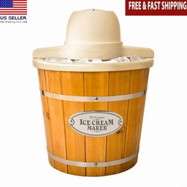 Elite Gourmet Old Fashioned Pine Bucket Electric/Manual Ice