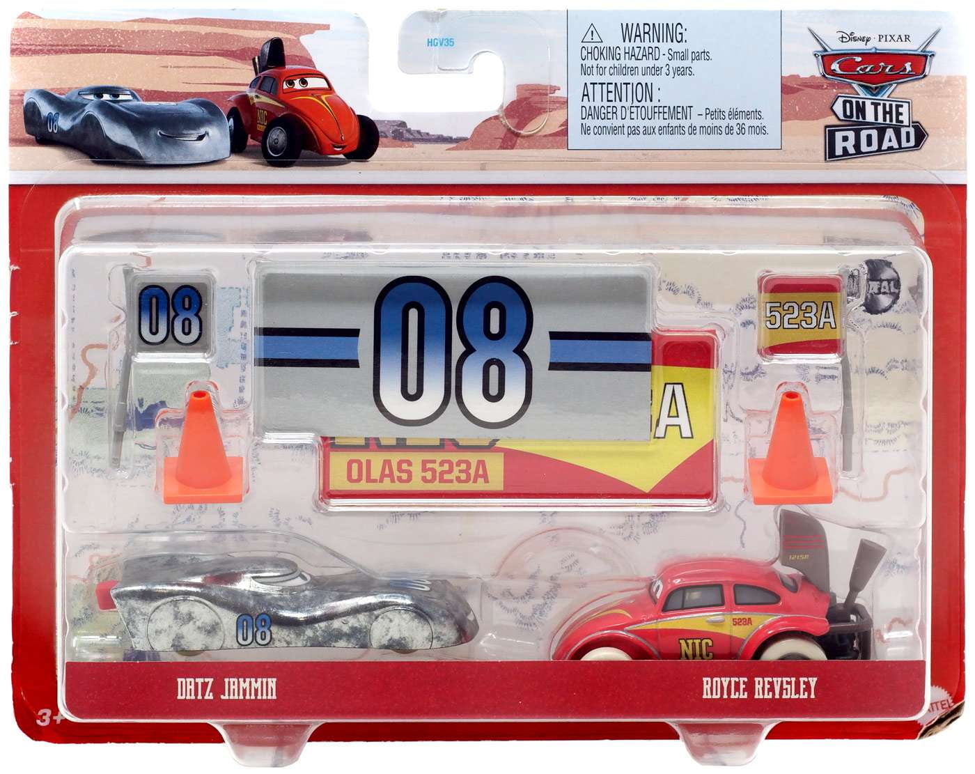 Disney / Pixar Cars Metal Datz Jammin & Royce Revsley Diecast Car 2Pack