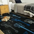 thumbnail image 3 of Mohawk Home Guitar Montage Printed Indoor Area Rug in Blue, 5'x8', 3 of 9