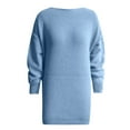 thumbnail image 4 of gakvbuo Off Shoulder Sweater Dress For Women Fall Fashion 2023 Oversized Knit Dress Chunky Pullover Jumper Long Sleeve Crewneck Sexy Loose Pullover Knit Sweater Tops, 4 of 4