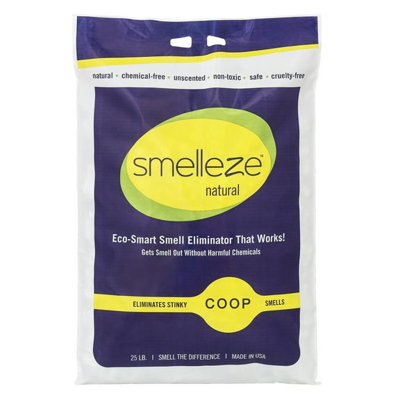 SMELLEZE Natural Chicken Coop Smell Deodorizing Granules: 25 lb. Bag Sprinkle in Chicken Coop, Run & Yard