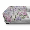 thumbnail image 3 of Bridal Shower Soft Flannel Fleece Throw Blanket, Shabby Form Hydrangea Flowers Wedding Bride Celebration Image, Cozy Plush for Indoor and Outdoor Use, 60" x 80", Purple and Pale Pink, by Ambesonne, 3 of 6