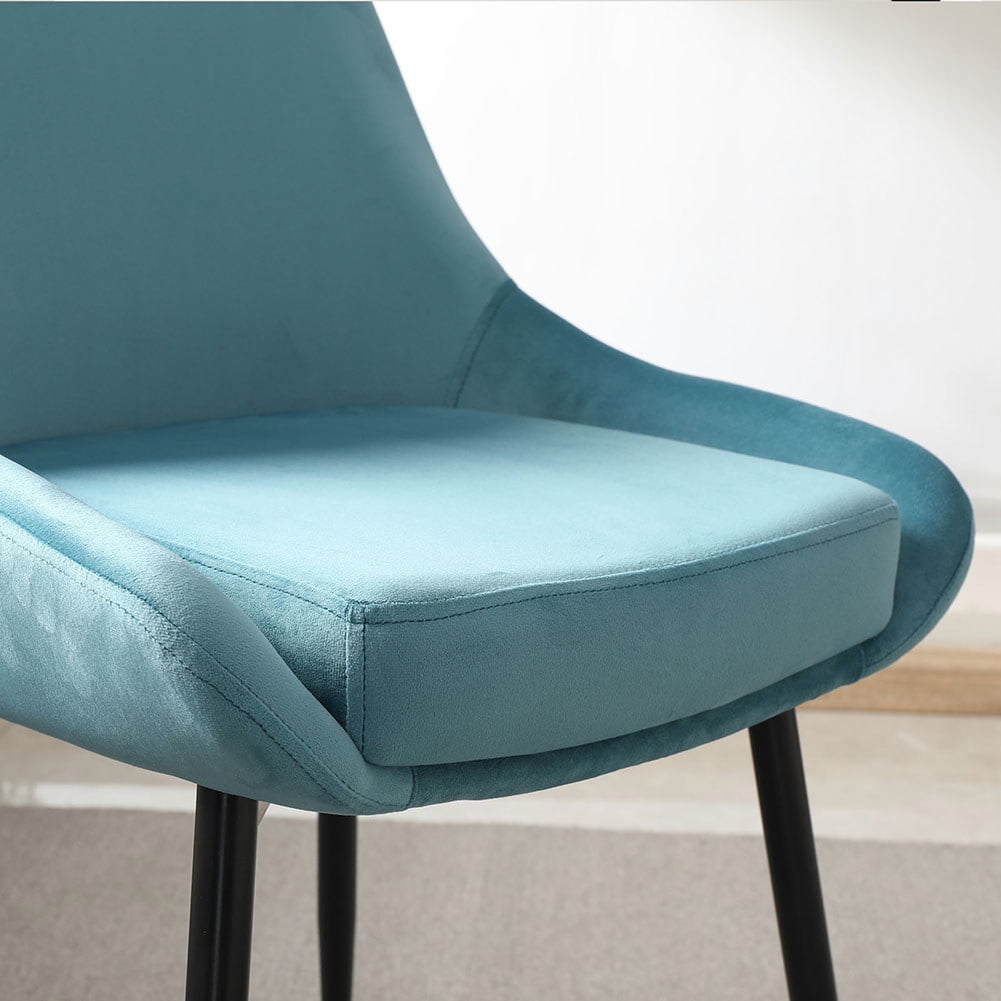 Kepooman Dining Chairs, Mid Century Modern Kitchen Velvet Upholstered Accent Leisure Chairs, Set of 2, Blue Kepooman Dining Chairs, Mid Century Modern Kitchen Velvet Upholstered Accent Leisure Chairs, Set of 2, Blue