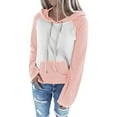thumbnail image 1 of Blouse pour Femmes Manches Longues Couture Manches Raglan Poches Contrastées Pull à Capuche avec Cordon, 1 of 1