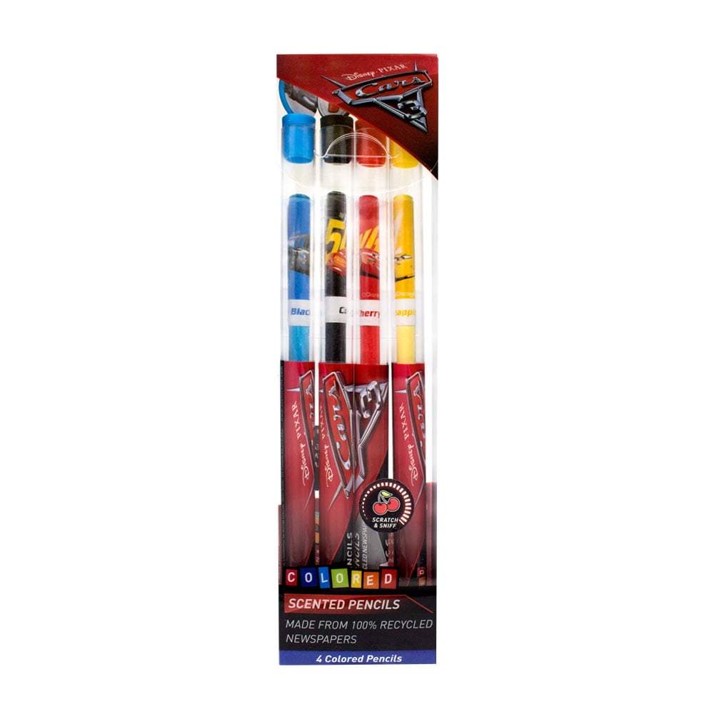 Scentco Disney Pixar Cars 3 Colored Smencils 4-Pack of Scented Color Pencils by