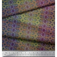 thumbnail image 3 of Soimoi Moss Georgette Fabric Moroccan Damask Kaleidoscope Printed Fabric 1 Yard 42 Inch Wide, 3 of 3