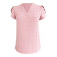 thumbnail image 6 of RMGVDSD Womens Tee Shirts Women's V Neck T Shirt With Chiffon Pompom Casual Summer Top Trendy Clothes Tops, 6 of 6