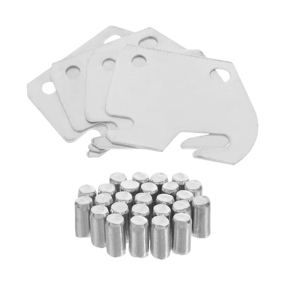 BESTYASH 1Set Heavy Duty Plated Silver Bed Frame Hook Plate Replacement for Headboard Footboard Bed Rail Repair