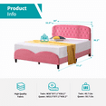 MUZZ Full Size Kids Bed Frame, Velvet Upholstered, No Box Spring Needed