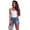 Blue, variant on LYMAYTER Elastic Waist Jean Shorts for Women's Slim Denim Shorts High Waist Cowboy Shorts Drawstring Denim Shorts S-XL