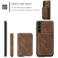 thumbnail image 4 of Allytechgroup for Samsung Galaxy S25 Case, Vegan PU Leather Anti-Scratch Magnetic Detachable Wallet Zipper Purse Stand Case with Card Slots for Samsung Galaxy S25, Brown, 4 of 7