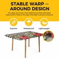 thumbnail image 4 of Christmas Table Cloths for 3 Foot Rectangle Tables, Winter Poinsettia Berry Black White Plaid Patio Waterproof Elastic Fitted Tablecloths, Washable Rectangular Table Cover for Camping, 4 of 8