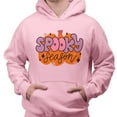 thumbnail image 2 of Retro Pumpkin Spooky Season Hoodie Sweatshirt Unisex Small Pink, 2 of 5