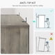 thumbnail image 4 of Gray 67.4-pulgada de altura y 31.4-pulgada de anchura estilo rural de madera estante de libros con 5 niveles almacenamiento estantes para sala de estar y oficina en casa, 4 of 10