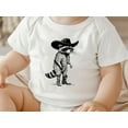 thumbnail image 2 of Raccoon Cowboy Baby Onesie® Funny New Born New Parent Shirt New Mom Gift, Baby Shower Gift Baby Bodysuit, Short Sleeve Tee Bella, 2 of 9