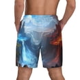 thumbnail image 2 of Lsque Mens Swim Trunks Red And Blue Fire Mountains Pattern - Bathing Suit Compression Liner - Beach Swim Shorts Swimwear - (S-3XL) - Stretch Quick Dry -X-Large, 2 of 9