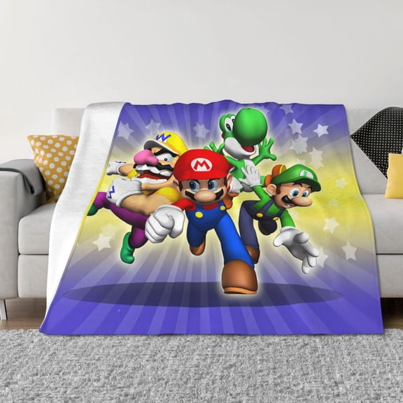 Saiise Mario Ap Throw Blanket 40"x30" ,Soft Lightweight Cozy All Season Blanket for Bed,Couch,Car