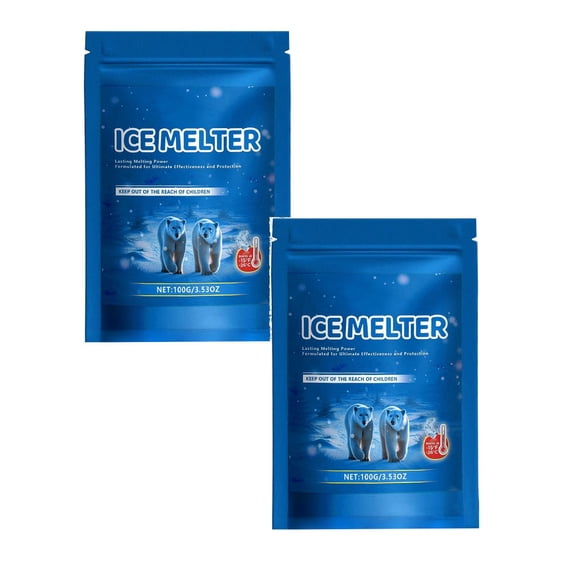 Ice Melt Safer For Concrete,100G Snow Salt Ice Melt,Seasonal Ice Melter,Salt For Snow And Ice Removal, Sidewalk Salt,Ice Remover For Driveway,Concrete, Sidewalk, And Outdoor Spaces,(2 PCS,100 g)