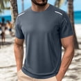 thumbnail image 2 of NOEGOEU Men's Workout Shirts Dry Fit Breathable Shirts Cooling Moisture Wicking Athletic Gym Tops (Grey,M), 2 of 5