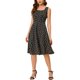 thumbnail image 2 of Vestido midi de gasa sin mangas con escote cuadrado y estampado floral para mujer Inspire Chic XS negro-amarillo, 2 of 6