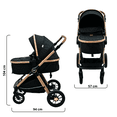 thumbnail image 2 of Carriola Para Bebé Dodo Baby Aurora Bambineto Y Portabebé Negro, 2 of 10