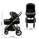 thumbnail image 2 of Carriola Para Bebé Dodo Baby Aurora Bambineto Y Portabebé Negro, 2 of 10