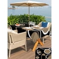 thumbnail image 4 of Outdoor Tablecloth with Umbrella Hole and Zipper, Black Brown Rectangle Table Cloth 54x80 Inch Waterproof Tablecloth, White Circle Modern Minimalist Geometric Picnic Table Cover for Patio Camping, 4 of 7