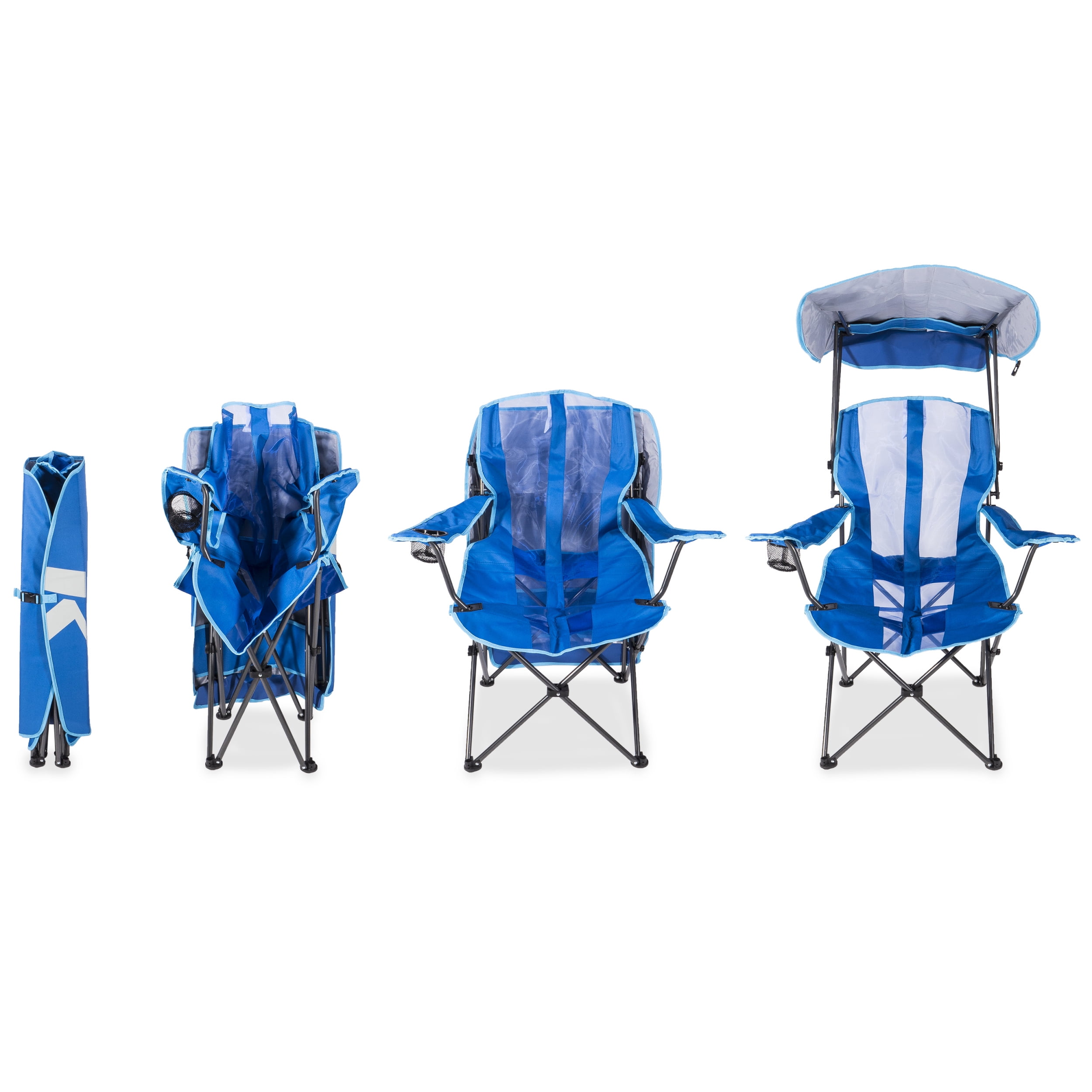 Kelsyus Original Portable Canopy Chair for Camping Tailgates Outdoor Events Grey Blue Walmart