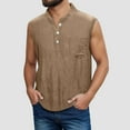 thumbnail image 2 of PIOMLL Mens Tshirts Fashion Sanding Pocket Lambswool Buckle Composite Khaki Graphic T-Shirts 3XL, 2 of 4