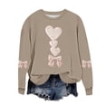 thumbnail image 2 of Craaazy Valentine Shirts for Women Round Neck Love Heart Graphic Loose Long Sleeved Top Gifts, 2 of 5
