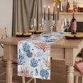 thumbnail image 2 of Table Runners 70 Inches Long Dress Scarves, Blue Coastal Farmhouse Coffee/Dining/Kitchen Table Decor, Holiday Table Runner, Coral Shell Starfish Seahorse Summer Beach 13x70 Inch, 2 of 9