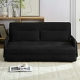 thumbnail image 4 of BALUS Futon Sofa Bed, 4-in-1 Corduroy Floor Couch Bed with Folding Mattress, Convertible Sleeper Sofa for Living Room, Black, 4 of 8