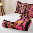 thumbnail image 4 of Manfei Abstract Camouflage Twin Quilt Set, Countryside Camo Twin Coverlet Set, Hot Pink, 2 Pieces, 1 Bedspread and 1 Pillowcase, 4 of 7