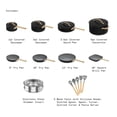 thumbnail image 2 of Beautiful 18-Piece Ceramic Nonstick Cookware Set, Pots & Pans with Strainer Lids & Kitchen Utensils, Black Sesame by Drew Barrymore, 2 of 24